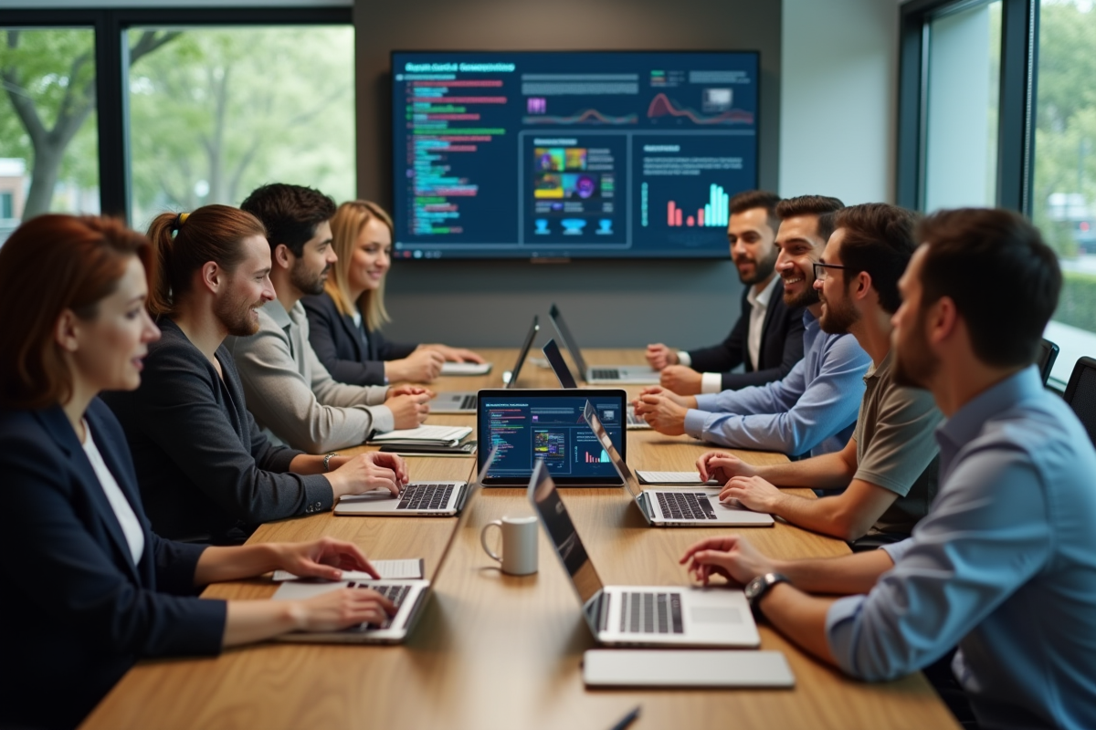 Groupe d adultes en atelier cybersécurité en réunion